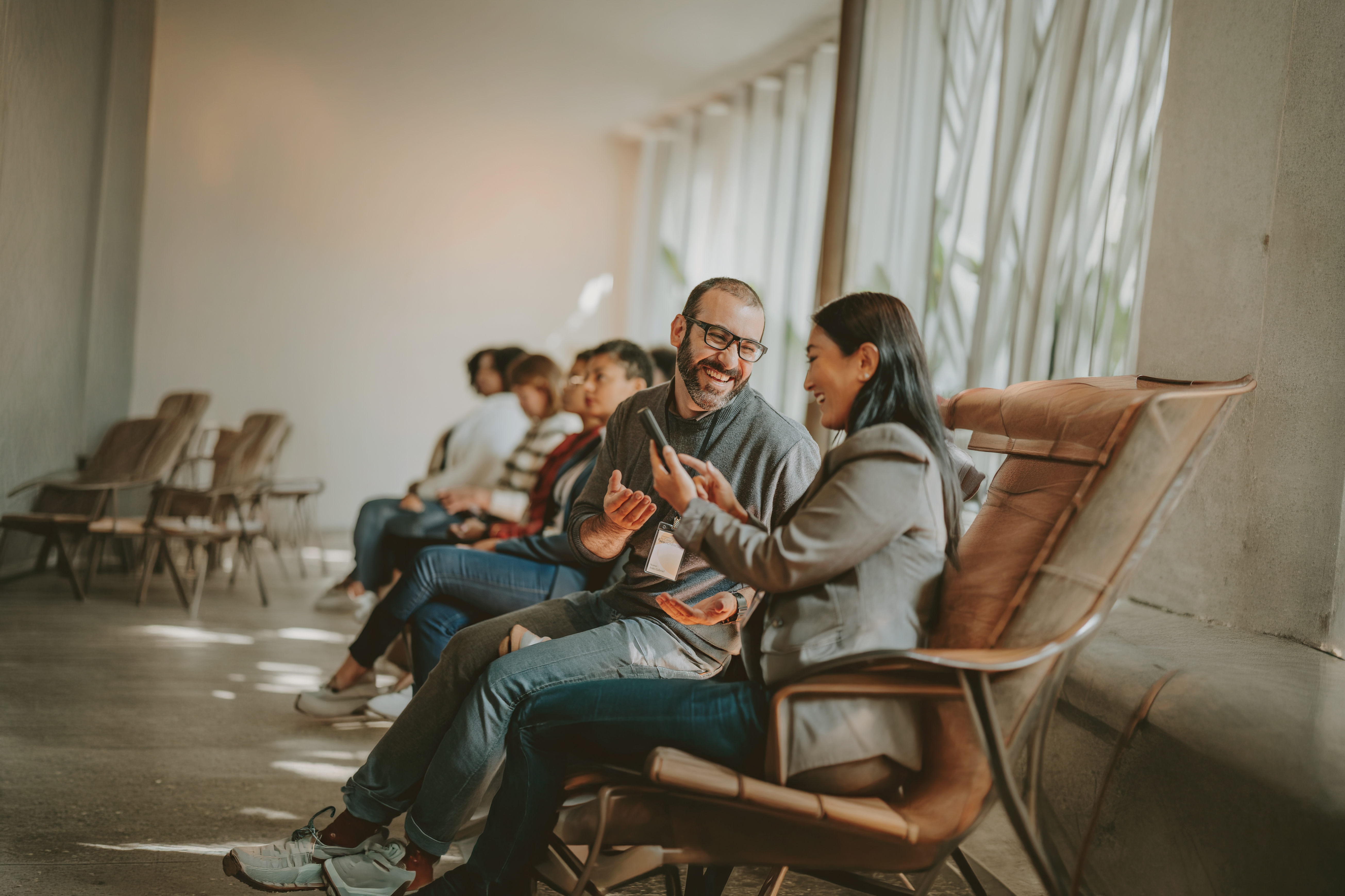 Avoid: staged corporate setting